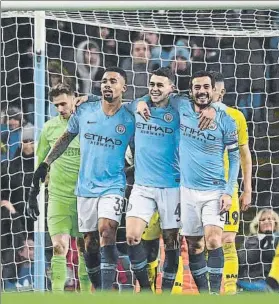  ?? FOTO: GETTY ?? Plácido triunfo del City Gabriel Jesus marcó cuatro de los nueve goles