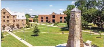  ??  ?? The Centennial Clock Tower quad at the University of Arkansas at Monticello features a new Student Success Center that houses all essential resources under one roof.