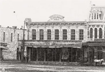  ?? UTSA Special Collection­s ?? The L. Wolfson Mercantile Store on the north side of Main Plaza is shown here in 1889. It was founded in 1869 by two Prussian brothers, Leon and Saul Wolfson.