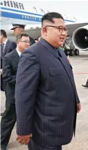  ??  ?? Arrival: Kim Jong-un yesterday