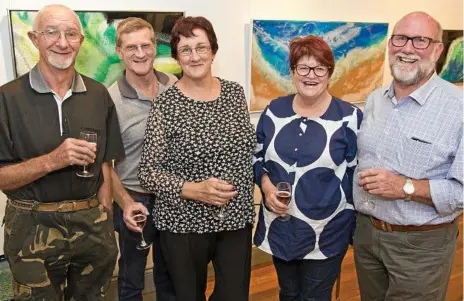  ?? Photos: Kevin Farmer ?? A NIGHT OUT: Enjoying the theatre together are (from left) Graham Harders, Phil Daly, Bev Daly, Carol Tickell and Charlie Tickell.