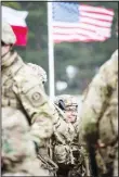  ??  ?? US soldiers are pictured prior the beginning of the official welcoming ceremony of NATO troops in Orzysz,
Poland, on April 13. (AP)