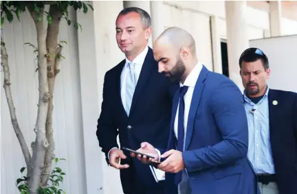  ??  ?? UN Special Coordinato­r for the Middle East Peace Process Nickolay Mladenov arrives to attend a press conference in Gaza City on Monday. (AP)