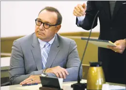  ?? Steven Senne / Associated Press ?? Actor Kevin Spacey attends a pretrial hearing on Monday at district court in Nantucket, Mass. The Oscar-winning actor is accused of groping the teenage son of a former Boston TV anchor in 2016 in acrowded bar at the Club Car in Nantucket.