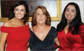  ??  ?? Rhonda Jones, Caroline Day, and Sheeja Chacko from Moorehall Living Drogheda at the Moorehall Lodge staff appreciati­on night.