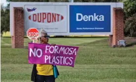  ?? Photograph: Julie Dermansky ?? Gail LeBoeuf protests in front of the Denka plant in ‘Cancer Alley’ in 2019.