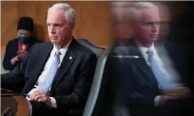  ??  ?? Senator Ron Johnson: ‘Had the tables been turned and President Donald Trump won the election and those were thousands of Black Lives Matter and antifa protestors I would have been concerned.’ Photograph: Michael Reynolds/EPA