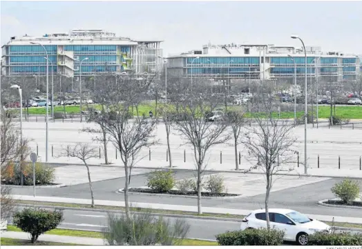  ?? JUAN CARLOS VÁZQUEZ ?? Los dos edificios en los que irá la Ciudad de la Justicia en Palmas Altas.