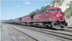  ?? SUPPLIED ?? A Canadian Pacific train moves oil in North Dakota. Rail has become a growing option for moving oilsands crude.