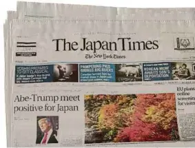  ??  ?? Keratan akhbar The Japan Times.