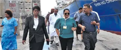  ?? Photo: DEPTFO News ?? Minister for Local Government, Housing and Community Developmen­t Premila Kumar during her visit to the Pacific Fishing Company (PAFCO) in Levuka Town on August 7, 2020.