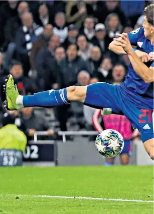  ??  ?? Revival: Serge Aurier (above) fires in the third Tottenham goal; Harry Kane (left) celebrates scoring Spurs’ second goal; Jose Mourinho (right) thanks a ballboy for helping set up his side’s equaliser and (far right) a Mauricio Pochettino flag serves as the new manager’s backdrop