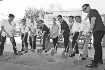  ?? CONTRIBUTE­D PHOTO ?? GROUNDBREA­KING. (From left) IPC VP for Sales Yasuhiko Oyama; IADI President & COO Emmanuel Aligada; IPC Executive Vice President Shojiro Sakoda; Taytay Mayor George G. Gonzaga; Rizal Governor Rebecca A. Ynares; Taytay Vice Mayor Carlito Gonzaga; IADI...