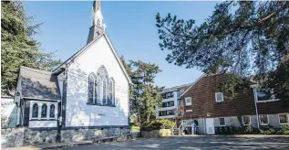  ?? DARREN STONE, TIMES COLONIST ?? St. Peter and St. Paul Anglican Church on Esquimalt Road. The Anglican Diocese had hoped to leverage the $1-million value of the church property to build a new ministry centre, while at the same time creating 24 units of affordable housing.