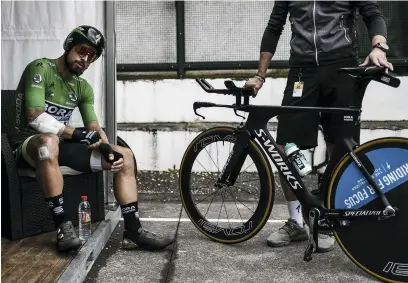 ??  ?? Bottom left Peter Sagan and his Specialize­d Venge benefit from the extra watts gained from CeramicSpe­ed’s bearings