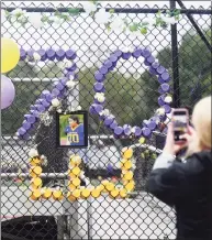  ?? Tyler Sizemore / Hearst Connecticu­t Media ?? Westhill football player Jordan Martinez died in a single car crash in Greenwich on Sept. 25. He was honored by fans and teammates at Westhill's football game against Amity on Monday, the team's first game since his death.