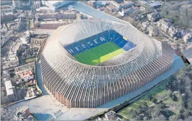  ??  ?? A LA ESPERA. Stamford Bridge tendrá que esperar para ser el estadio más caro de Europa.