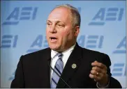  ?? ALEX BRANDON / ASSOCIATED PRESS ?? House Majority Whip Steve Scalise, who was wounded six weeks ago when a man opened fire at a Republican baseball practice, was discharged Tuesday from a Washington, D.C., hospital.