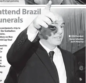  ??  ?? AFP FIFA President Gianni Infantino