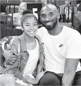  ?? ETHAN MILLER GETTY IMAGES ?? Kobe Bryant and daughter Gianna Bryant attended the WNBA All-star Game in 2019 in Las Vegas. Bryant was a big supporter of women’s basketball.