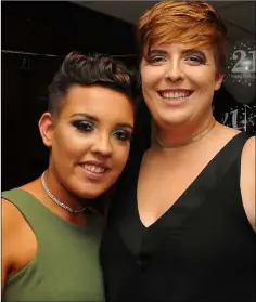  ??  ?? Kim O’Brien with Girlfriend Nicole Sheerin at Kim O’Brien’s 21st in St. Josephs gfc