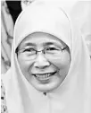  ??  ?? Datuk Seri Dr Wan Azizah Wan Ismail