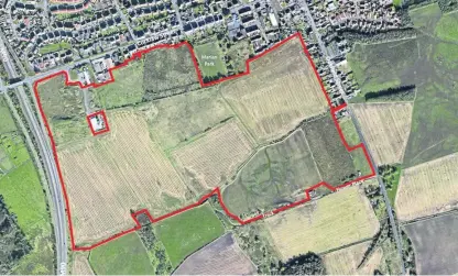  ??  ?? Councillor­s agreed to press ahead with plans for 900 new homes, a primary school, cycle path, landscapin­g and employment land at the south western edge of the town.