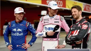  ??  ?? Pierre Gasly, Esteban Ocon, Romain Grosjean : la patrouille de France  fonce vers Le Castellet !