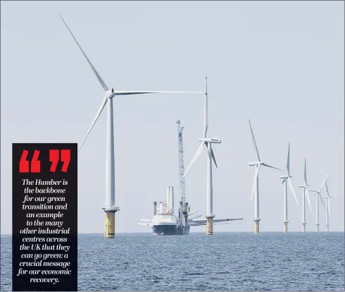  ?? PICTURE: SIEMENS ?? LEADING THE WORLD: Thousands of blades for offshore wind projects have been supplied by the Siemens Gamesa blade factory in Hull.