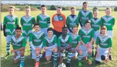  ??  ?? East Kent Youth League side Ashford United under-14s in their new shirts sponsored by Tesco’s Bags of Help