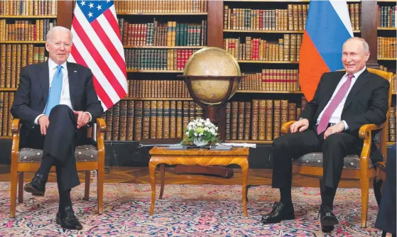  ??  ?? US President Joe Biden and Russian counterpar­t Vladimir Putin maintained a commitment to improving relations after a Geneva meeting. Picture: AFP