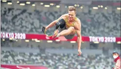  ?? AFP ?? Germany's Markus Rehm in action during the men's long jump T64 final on Wednesday.