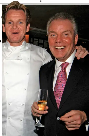  ??  ?? Rift: Gordon Ramsay and Chris Hutcheson in 2006, before their family feud flared