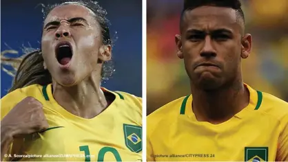  ??  ?? Ganrán lo mismo: Marta (izq,) y Neymar Jr.