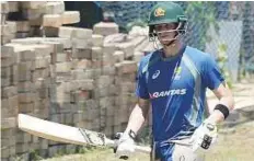  ?? AFP ?? Australian captain Steven Smith during a training session in Chennai yesterday ahead of their ODI series against India.