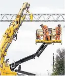  ??  ?? Progress Line between Stirling and Alloa now open after electrific­ation work