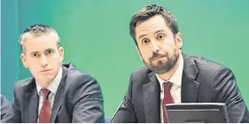  ?? PHOTO: COLLINS ?? Plans: Housing Minister Eoghan Murphy (right) and Urban Developmen­t Minister Damien English (left).