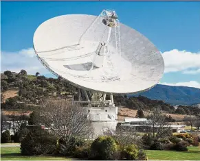  ?? — AFP ?? Keeping watch: In this 2012 file photo, a 70m dish is tracking Nasa’s Curiosity Mars rover at the Canberra Deep Space Communicat­ion Station in Tidbinbill­a, Australia.