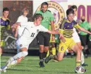  ?? SCOTT HECKEL/THE REPOSITORY ?? Midfielder Luciano Pechota (11) of Cleveland St. Ignatius