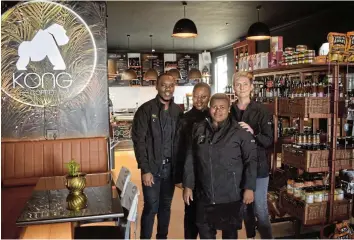  ?? Picture: TK MTIKI ?? READY TO SERVE: Kong, the popular coffee shop at 14 Wesley Hill, offers a variety of delicious food items, coffee, herbs, gifts and much more, in a relaxed and lovely environmen­t. Friendly staff ready to serve customers are, from left, Bulelani Stamper, Nondumiso Mnyanzelo, Lanel Lowe and Bulelwa Ntiyo