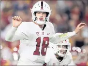  ?? HARRY HOW — GETTY IMAGES ?? Tanner McKee passed for 234 yards and two touchdowns, and ran for another score, last weekend against USC.