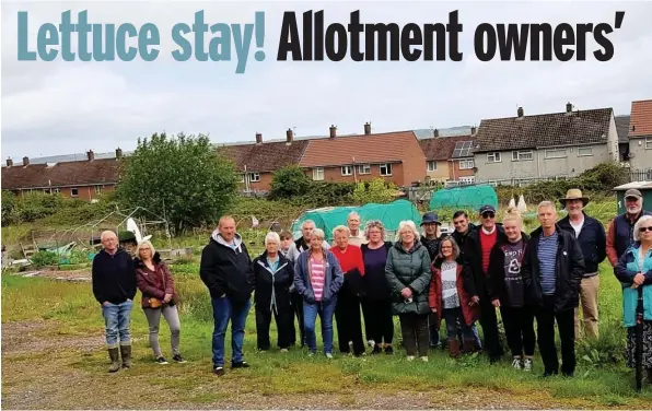  ??  ?? Court Farm Road allotment holders are asking to stay in their field in Whitchurch