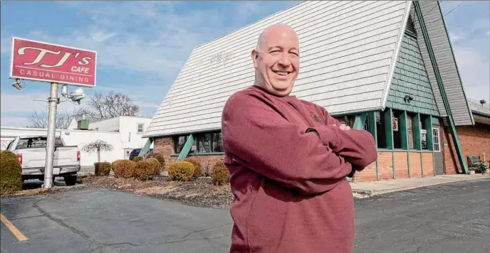  ?? Lori Van Buren / Times Union ?? Todd Leach, chef-owner of TJ’s Cafe in Colonie says of his 25-year run so far, "The beach is beckoning, but I'm really good at what I do, and I still love it."