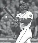  ?? TED S. WARREN/AP ?? The Mariners’ Kyle Lewis was acquired in a trade by the Diamondbac­ks, who sent catcher/outfielder Cooper Hummel to Seattle.