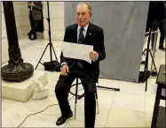  ?? Arkansas Democrat-Gazette/STATON BREIDENTHA­L ?? Former New York Mayor Michael Bloomberg waits Tuesday at the state Capitol to file the paperwork to run as a Democrat in Arkansas’ March 3 primary.