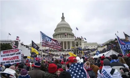  ??  ?? Trump supporters riot at the Capitol in Washington DC on 6 January. Photograph: José Luis Magaña/AP