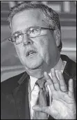  ??  ?? Former Florida Gov. Jeb Bush said modern-day Republican­s and Democrats have too much adherence to ideology.