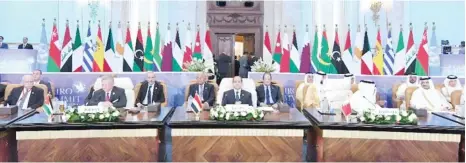  ?? ?? Arab leaders at Cairo peace summit over Israel-Palestine war