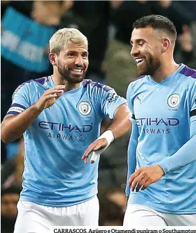  ??  ?? CARRASCOS. Agüero e Otamendi puniram o Southampto­n