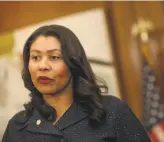  ?? Lea Suzuki / The Chronicle ?? Mayor London Breed, shown at an April news conference, has defended the search as legal while also saying “we need to do better.”